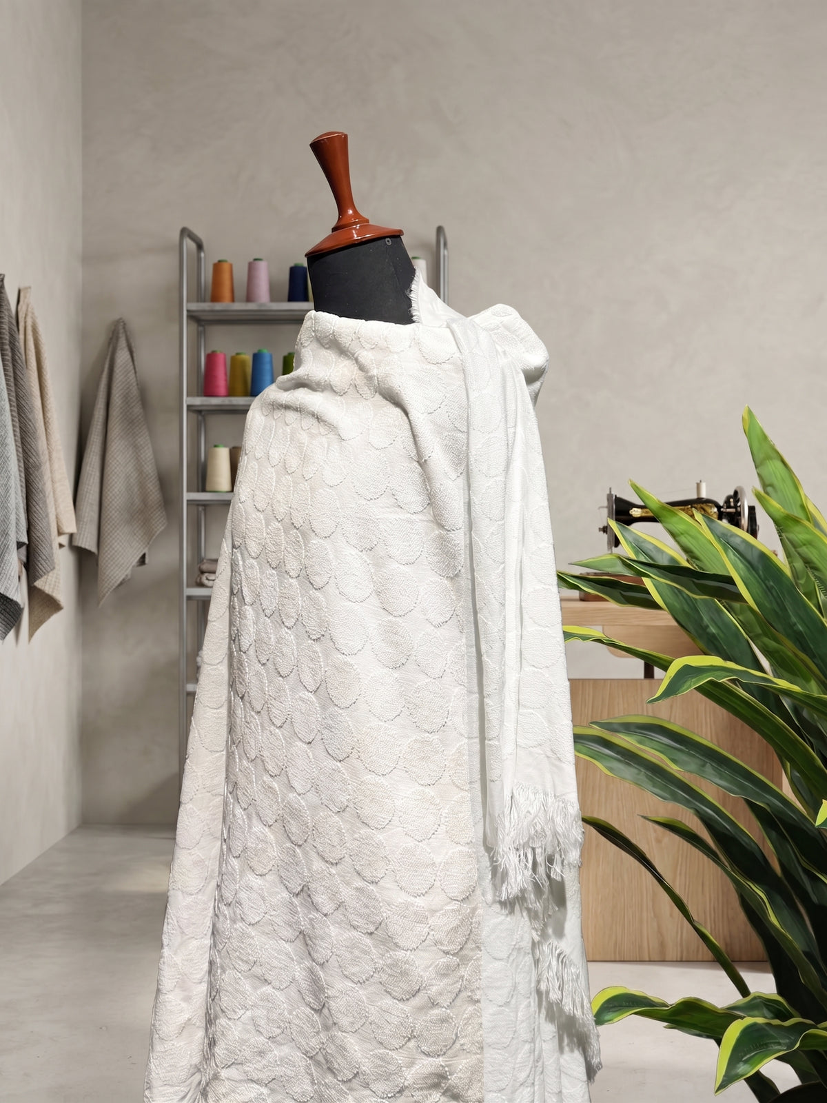Men's Standard white Ahram displayed on a mannequin